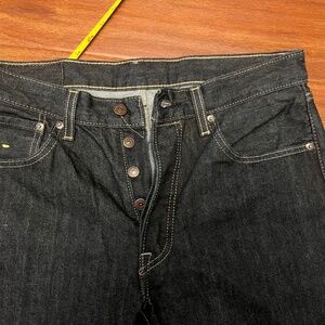 Levi’s 501 Dark Wash 32x30, see measurements I believe these were altered.